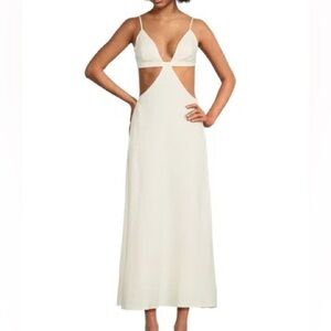 Cult Gaia Selah White Cut Out Linen Dress